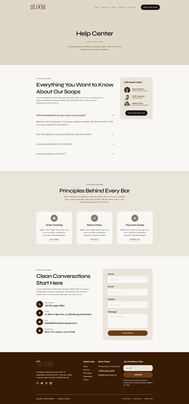 TerraBloom Organic Handmade Soap Elementor Template Kit, WP Template